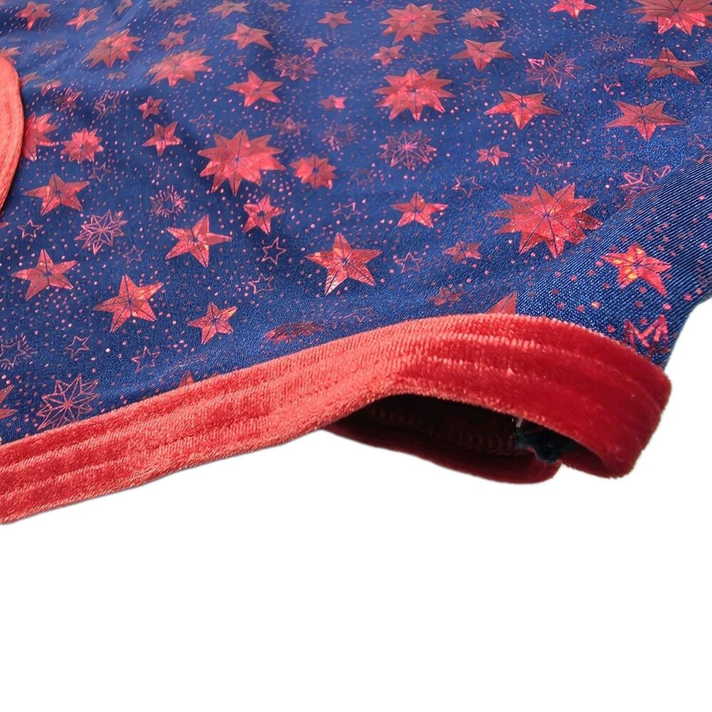 GK Elite VTG Foiled Star Spangled Navy Red Keyhole Tank Leotard Vneck Size AL - Picture 6 of 12